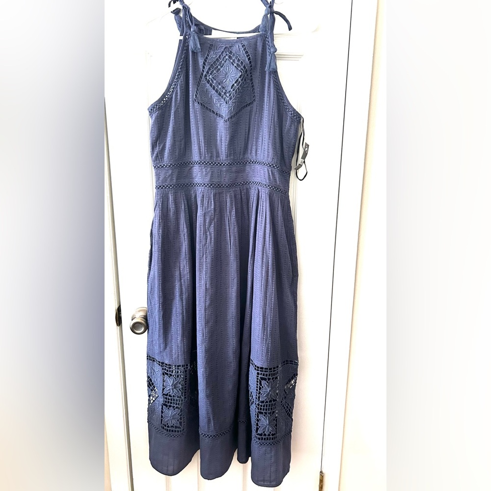 Woman Casual Purple Sleeveless Dress. Maxi long. Size l . New with tag.